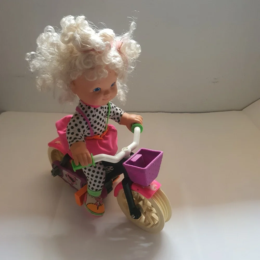 Vintage 1991 Kenner Stacy with Bike Two-Wheeler Pink Doll 15' Bike 13'‎